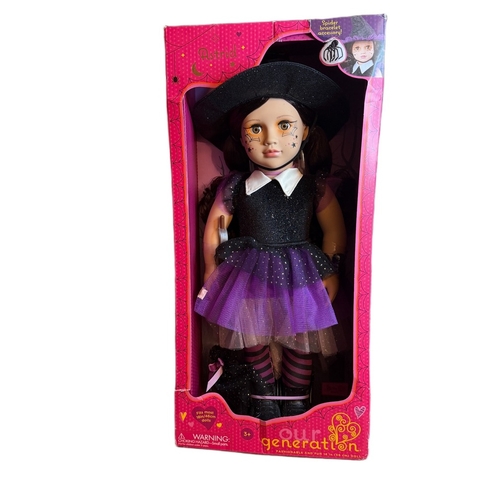 Our Generation Astrid 18" Witch Doll Halloween Special Edition New in Box